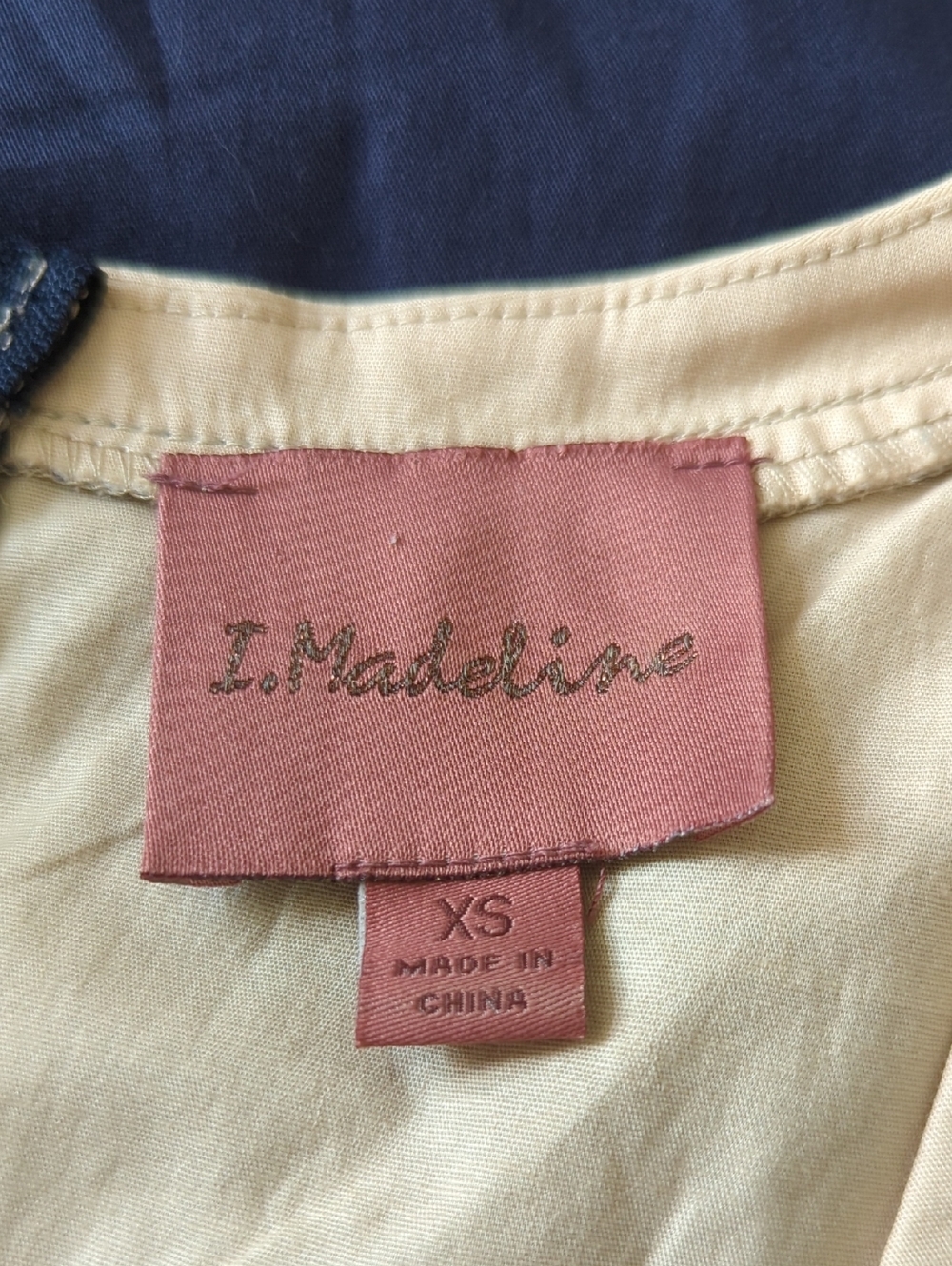 I. Madeline Navy Laser-Cut Mini Dress with Nude Underlay - Picture 6 of 8